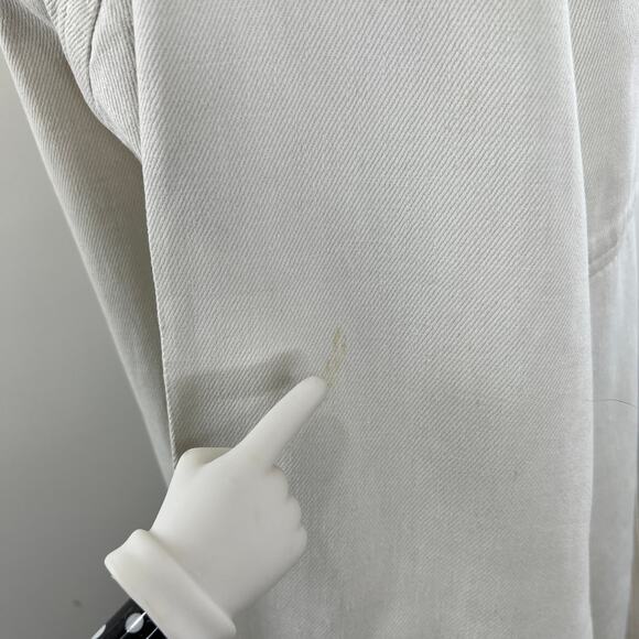 Vintage Men's White Denim Long Sleeve Button Cuff Button Down Shirt VTG - Picture 13 of 14